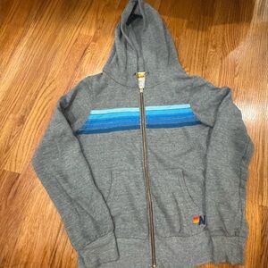 Aviator Nation Gray Hoodie with Blue Accents